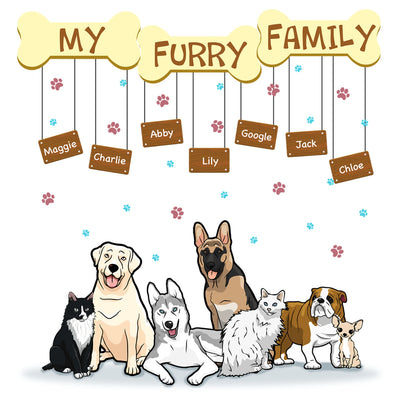 My Furry Family Customized Dog Lovers Pillow Cover