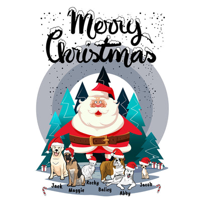 Merry Christmas Personalized Dog Lovers Tee