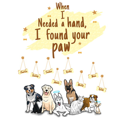 When I Needed A Hand Personalized Pillow Cover For Dog Lovers