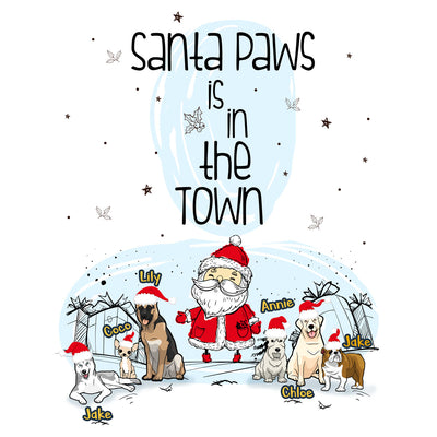 Santa Paws Is In Town Pillow Cover For Dog Lovers