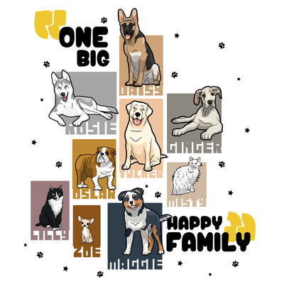 "Happy Family Big Family" T-Shirts