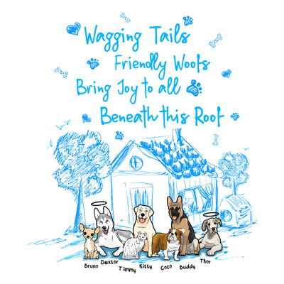 Wagging Tails .. Friendly Woofs.. Customized Pillow Cover For Dog Lovers