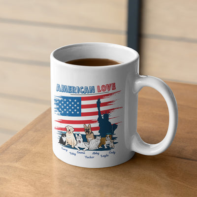 American Love Customized Dog Lover Mug