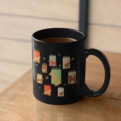 Dog Retro Style Mug Wth Pet Names