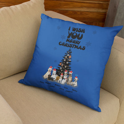 I Wish You A Mery Christmas Customized Pillow Cover For Dog Lovers