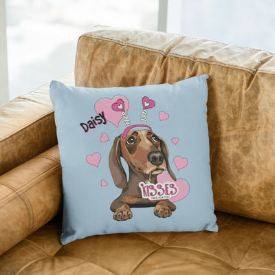 Kisses Free For You Customized Pillow Cover For Dog Lover