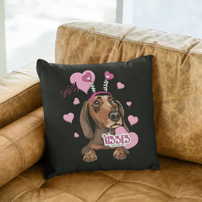 Kisses Free For You Customized Pillow Cover For Dog Lover