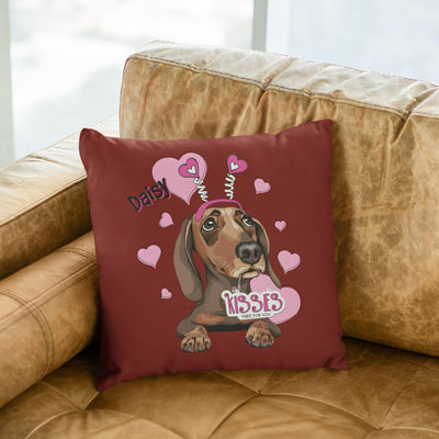 Kisses Free For You Customized Pillow Cover For Dog Lover