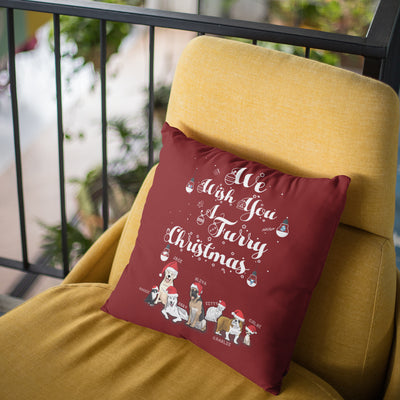 We Wish You Furry Christmas Pillow Cover