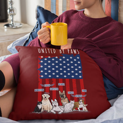 United By Paws Customized 4th July Pillow Cover For Dog Lovers