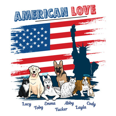 American Love Customized Dog Lover Tee