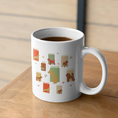 Dog Retro Style Mug Wth Pet Names