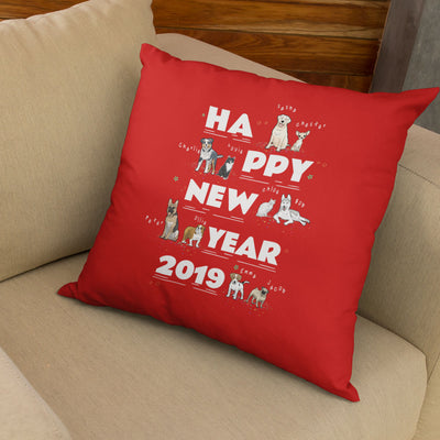 Happy New Year Customized Pillow Cover For Pet Lovers