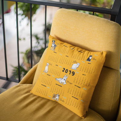 Customized Calender Dog Lovers Pillow Cover