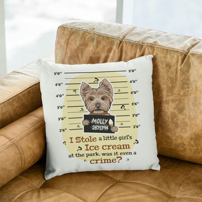 I Stole A Little Girls Ice Cream? Customized Pillow Cover For Dog  Lover