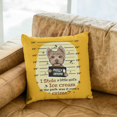 I Stole A Little Girls Ice Cream? Customized Pillow Cover For Dog  Lover