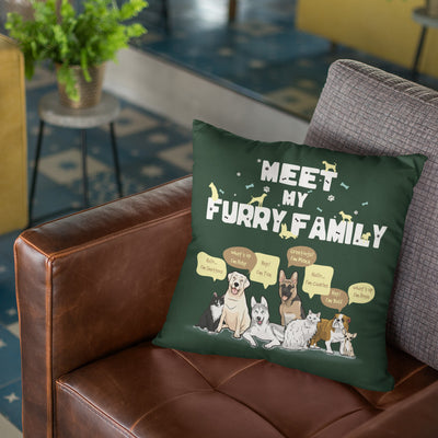 Meet My Furry Family Customized Pillow Cover