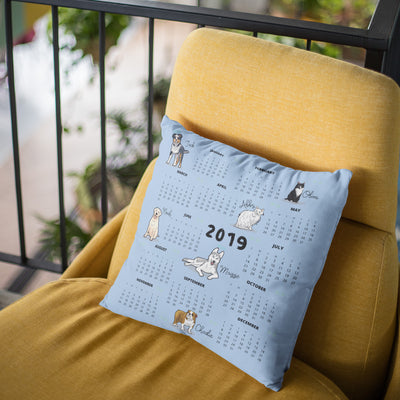 Customized Calender Dog Lovers Pillow Cover