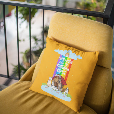 Rainbow Themed Pillow Cover For Dog Lovers