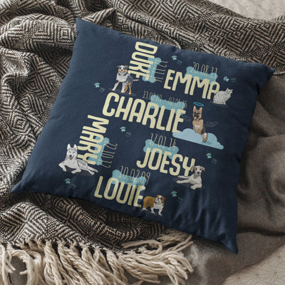 Personalized Name & Date Dog Lovers Pillow Cover