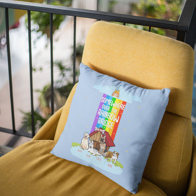 Rainbow Themed Pillow Cover For Dog Lovers