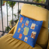 Dog Retro Style Pillow Cover Wth Pet Names