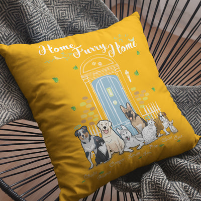 Home Furry Home Personalized Dog Lovers Pillow Cover