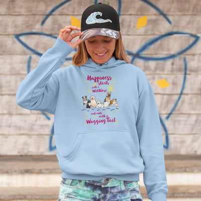 Happiness starts with.. Customized Dog Lover Hoodie