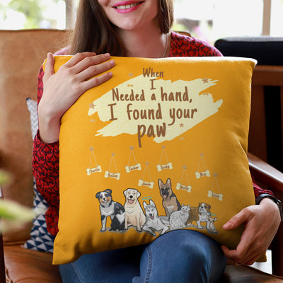 When I Needed A Hand Personalized Pillow Cover For Dog Lovers