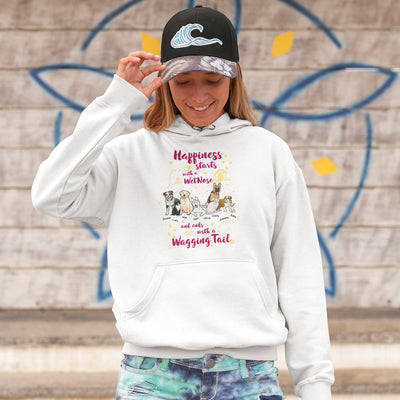 Happiness starts with.. Customized Dog Lover Hoodie