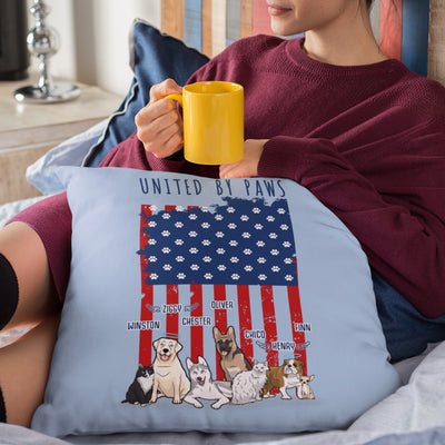 United By Paws Customized 4th July Pillow Cover For Dog Lovers