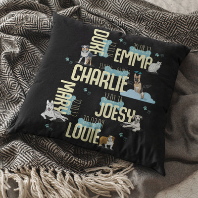 Personalized Name & Date Dog Lovers Pillow Cover