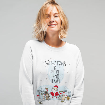 Santa Paws Is In Town Customized Sweatshirt For Dog Lovers