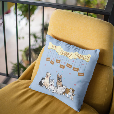 My Furry Family Customized Dog Lovers Pillow Cover