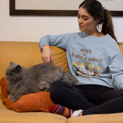 Meet My Furry Family Cool Personalized Sweatshirt For Dog Mama