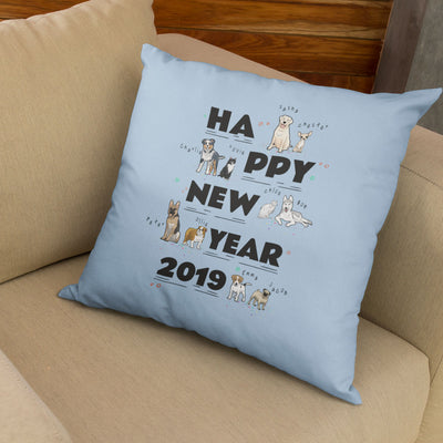 Happy New Year Customized Pillow Cover For Pet Lovers