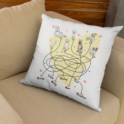 Leashes And Bones Customized Pillow Cover For Pet Lovers