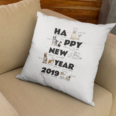 Happy New Year Customized Pillow Cover For Pet Lovers