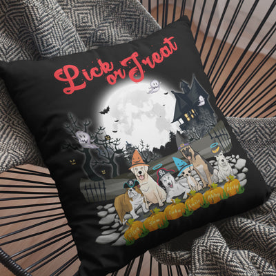 Lick or Treat Customized Halloween Dog Lovers Pillow Cover