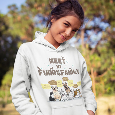 Meet My Furry Family Cool Personalized Hoodie For Dog Mama