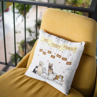 My Furry Family Customized Dog Lovers Pillow Cover