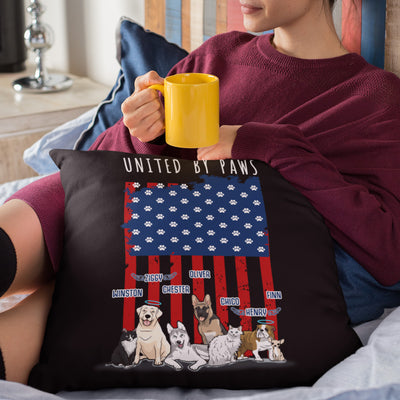 United By Paws Customized 4th July Pillow Cover For Dog Lovers