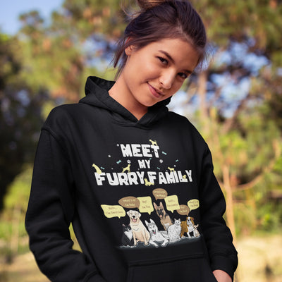 Meet My Furry Family Cool Personalized Hoodie For Dog Mama