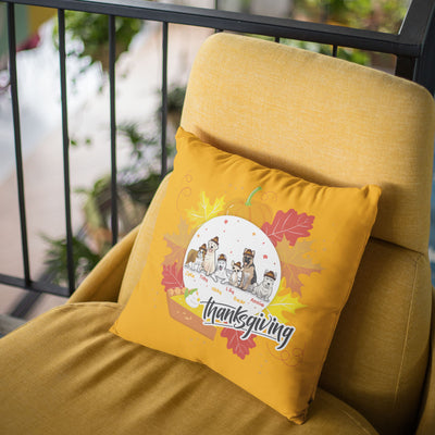 Customized Thanksgiving Themed Pillow Cover For Dog Lovers