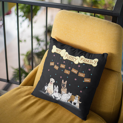 My Furry Family Customized Dog Lovers Pillow Cover