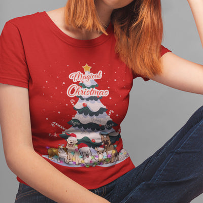 Magical Christmas Customized Dog Lovers Tee