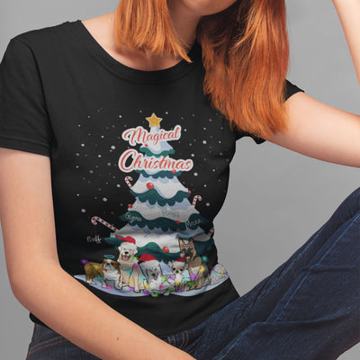 Magical Christmas Customized Dog Lovers Tee